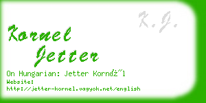 kornel jetter business card